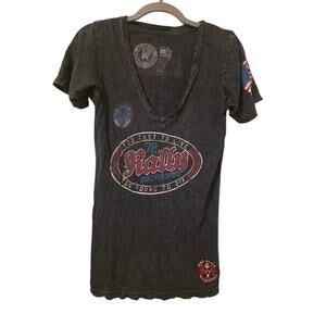 Affliction American Customs Rally Tee Medium Y2K Biker Graphic